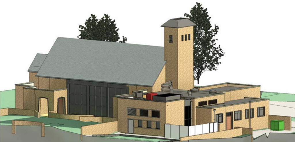 Mockup of New Building Control Room and Cremator Replacement at Greenock Crematorium